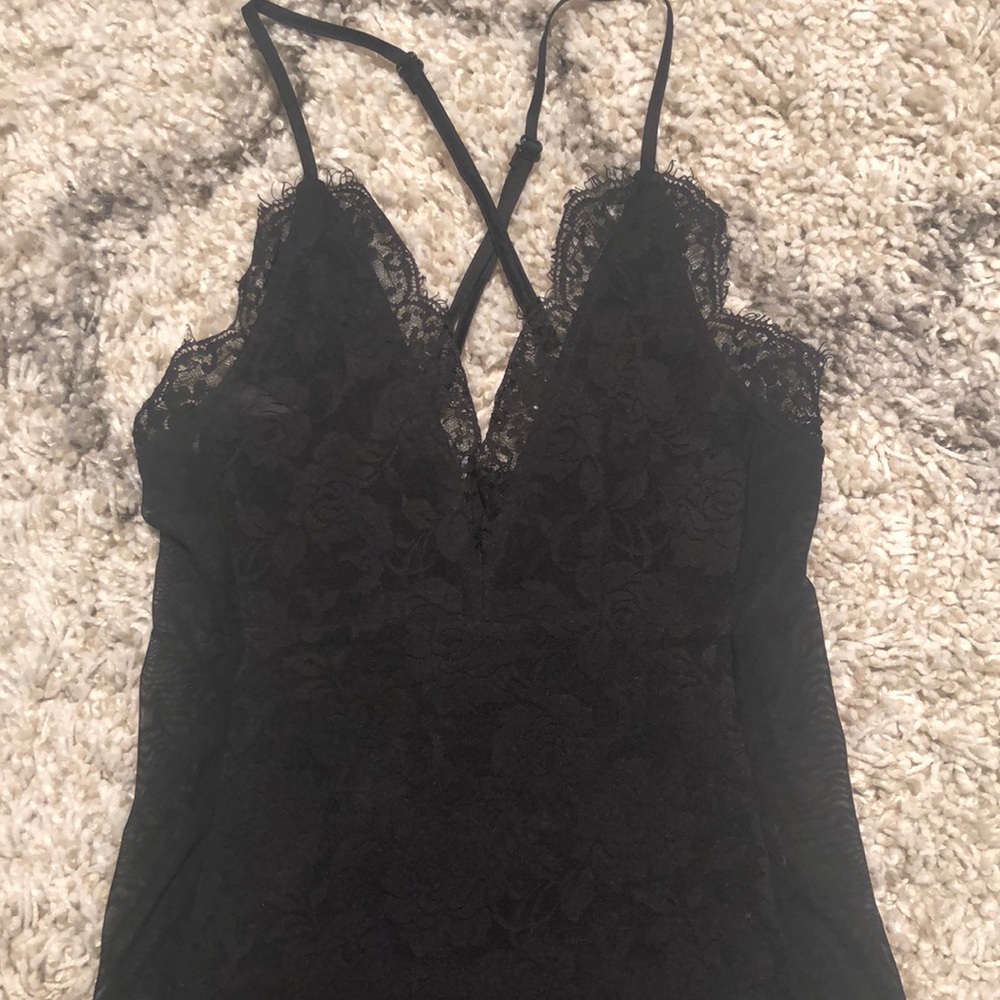 Black lace bodysuit
